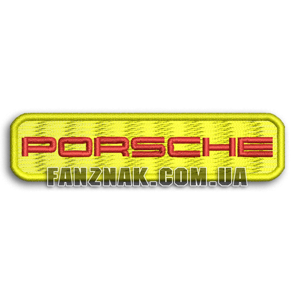 Нашивка Porsche надпись красный
